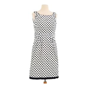Tahari Black and White Polka Dot Sleeveless Fitted Sheath Dress 4 Small Petite